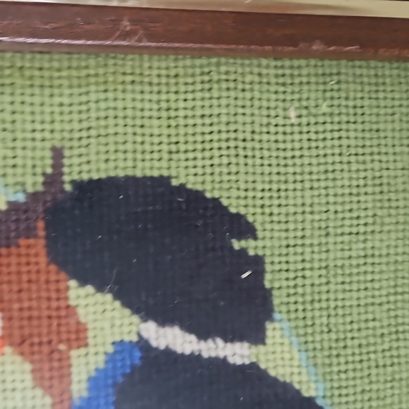Rare Vintage Colorful Needlepoint of Framed Raggedy Andy - Picture 3 of 7